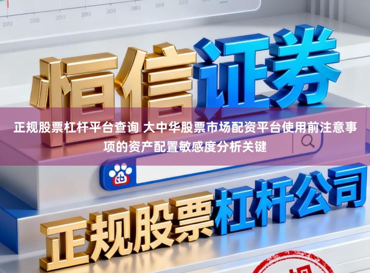 正规股票杠杆平台查询 大中华股票市场配资平台使用前注意事项的资产配置敏感度分析关键